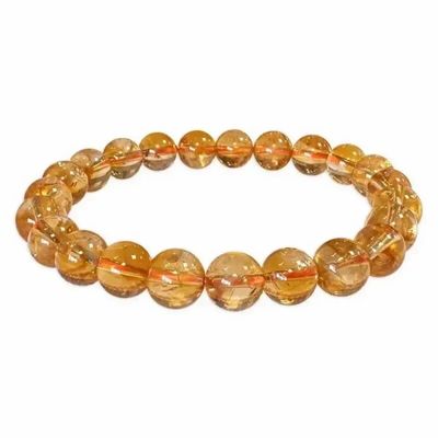 Bracelets - Heated Citrine Bracelet AA Beads 7.5-8.5mm - ARABESK