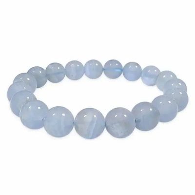 Bracelets - Blue chalcedony AA 10mm pearls bracelet - ARABESK