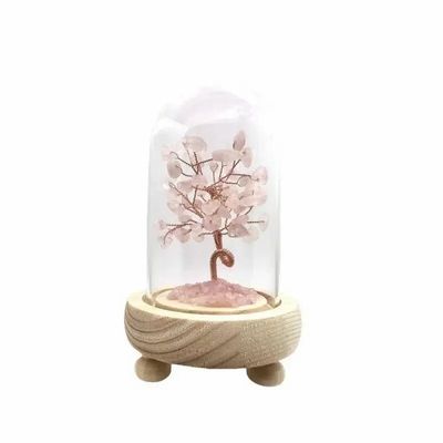 Jewelry - Tree of Life Rose Quartz under dome with box - ARABESK