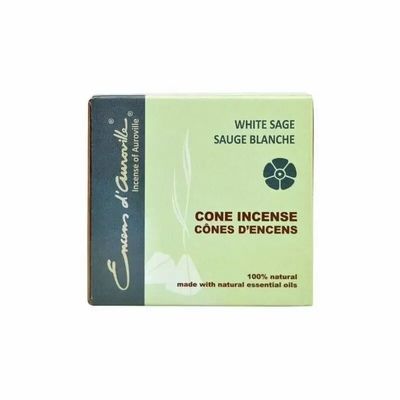 Scents - Auroville White Sage Incense 5x10 Cones - ARABESK