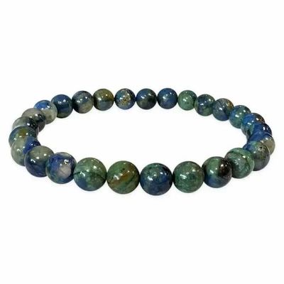 Bracelets - AA Natural Malachite Azurite Bracelet beads 6-7mm - ARABESK