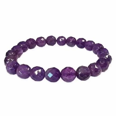 Bracelets - Faceted Amethyst Bracelet AA beads 8mm - ARABESK