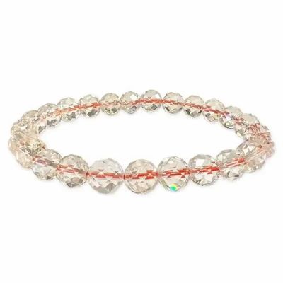 Bracelets - Natural Faceted Citrine Bracelet AA beads 7-8mm - ARABESK
