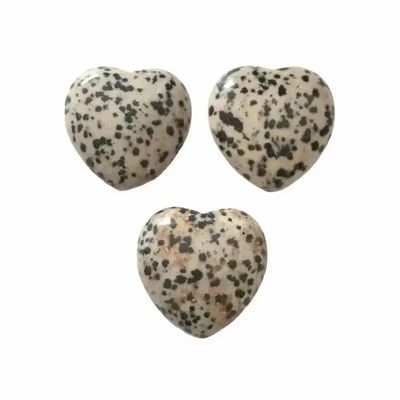 Bijoux - Coeur en Jaspe Dalmatien 30mm x 3 - ARABESK