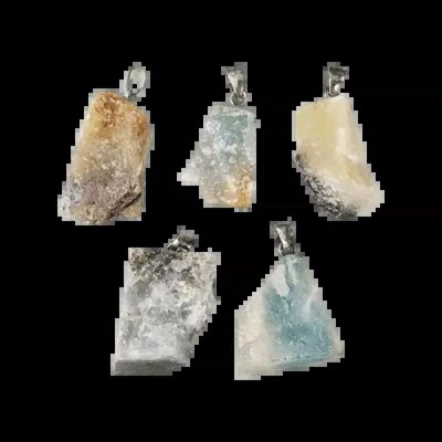 Jewelry - Amazonite Multicolor AB Raw Stone Pendant x 5 - ARABESK