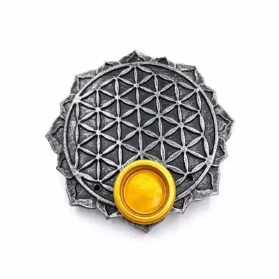 Scents - 6 x Gray flower of life incense holder 9cm - ARABESK