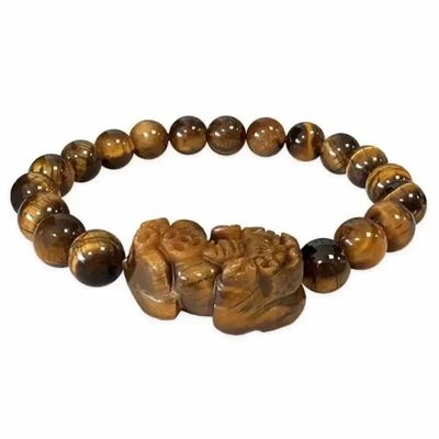 Bracelets - Bracelet Oeil du Tigre et Pixiu A Perles 8mm - ARABESK