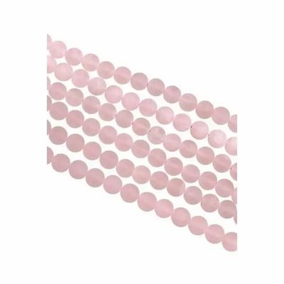 Bijoux - Quartz Rose A perles mates 6mm sur fil 40cm - ARABESK