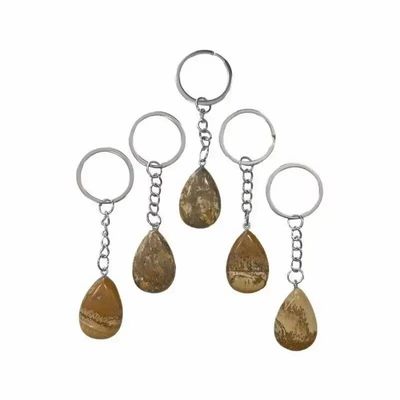 Bijoux - Porte Clés Goutte Jaspe Paysage A 30mm x 5 - ARABESK