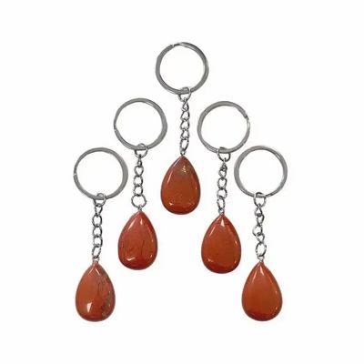 Bijoux - Porte Clés Goutte Jaspe Rouge 30mm x 5 - ARABESK