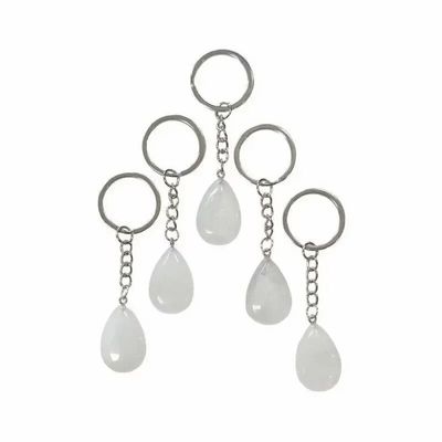 Bijoux - Porte Clés Goutte Cristal de Roche A 30mm x 5 - ARABESK