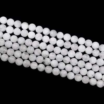 Bijoux - Pierre de Lune blanche Péristérite perles 8-9mm sur fil 40cm - ARABESK
