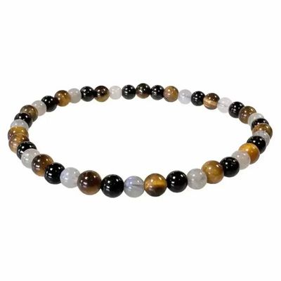 Bracelets - Bracelet Labradorite Oeil de tigre Tourmaline A perles 4mm - ARABESK