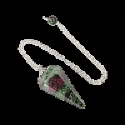 Jewelry - Conical Ruby Zoisite Pendulum 6 Sides - ARABESK