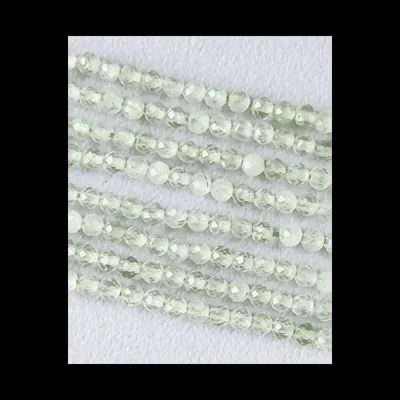 Jewelry - Faceted Prehnite AA beads 3mm on 40cm wire - ARABESK