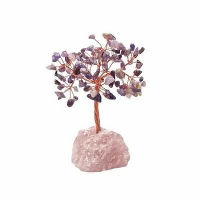 Jewelry - Tree of Life Amethyst on Rose Quartz Druse 12-13cm - ARABESK
