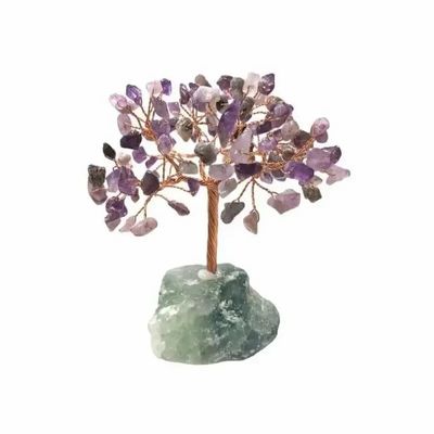 Jewelry - Tree of Life Amethyst on Green Fluorite Druse 12-13cm - ARABESK