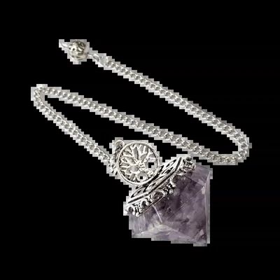 Bijoux - Pendule Orgonite Arbre de Vie Amethyste 6 faces - ARABESK