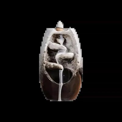 Senteurs - Porte Encens Backflow Céramique Beige Cascade de Feuilles 13cm - ARABESK
