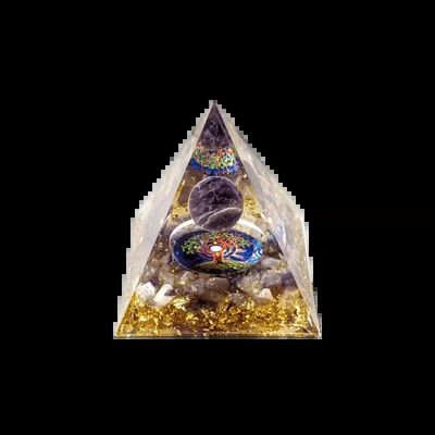 Bijoux - Orgonite Pyramide Amethyste Arbre de Vie - ARABESK