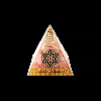 Jewelry - Orgonite Pyramid Rock Crystal & Rose Quartz Flower of Life Pentacle - ARABESK