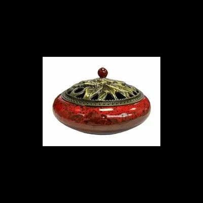 Senteurs - Porte Encens Céramique Rouge 14cm - ARABESK