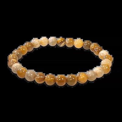 Bracelets - Coral Fossil 6mm pearls bracelet - ARABESK