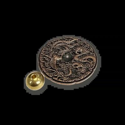 Scents - Dragon and Phoenix Metal Incense Holder - 5 cm - ARABESK