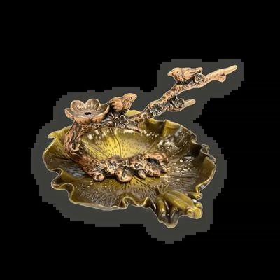 Scents - Incense Holder Backflow Metal Japanese Pond Frog Bronze - ARABESK