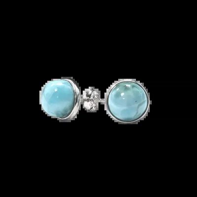 Jewelry - 925 Silver Earrings Larimar AA 8mm - ARABESK