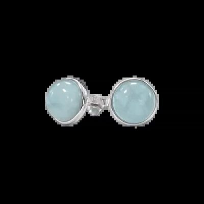 Bijoux - Boucles d'Oreilles Argent 925 Aigue Marine AA 8mm - ARABESK