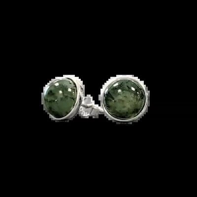 Jewelry - 925 Silver Earrings Moss Agate AA 8mm - ARABESK