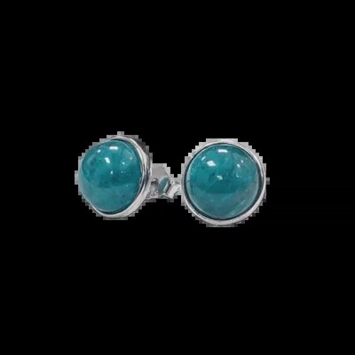 Bijoux - Boucles d'Oreilles Argent 925 Apatite Bleue AA 8mm - ARABESK