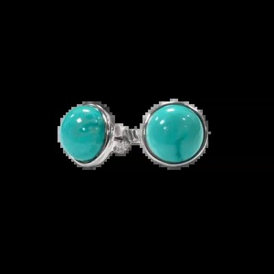 Jewelry - 925 Silver Turquénite Earrings A 8mm - ARABESK