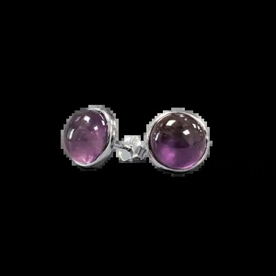 Bijoux - Boucles d'Oreilles Argent 925 Amethyste AA 8mm - ARABESK