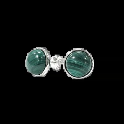 Jewelry - 925 Silver Earrings Malachite AA 8mm - ARABESK