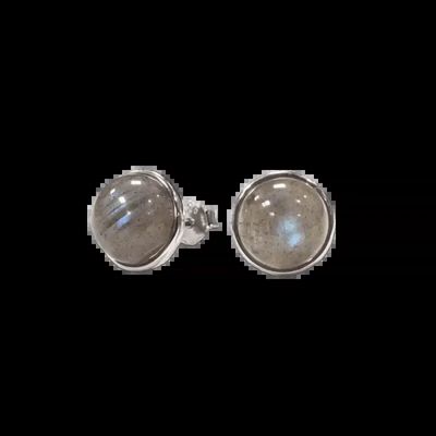 Bijoux - Boucles d'Oreilles Argent 925 Labradorite A+ 8mm - ARABESK