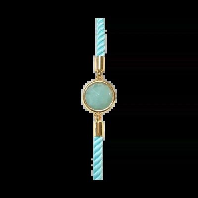 Bracelets - Faceted Round Amazonite Brass Rope Bracelet 12mm - ARABESK