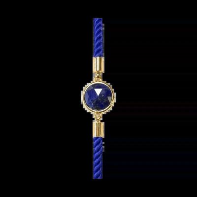 Bracelets - Round Faceted Lapis Lazuli Brass Rope Bracelet 12mm - ARABESK
