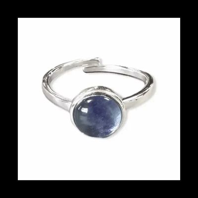 Jewelry - 925 Silver Ring Adjustable Round Fluorite AA 8mm - ARABESK