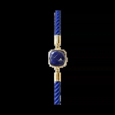 Bracelets - Bracelet Corde Laiton Lapis Lazuli Carré Facetté 11mm - ARABESK