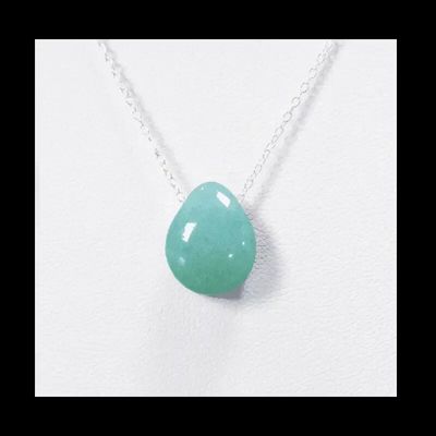 Jewelry - 925 Silver Necklaces Pierced Stone Amazonite AA 14mm - ARABESK