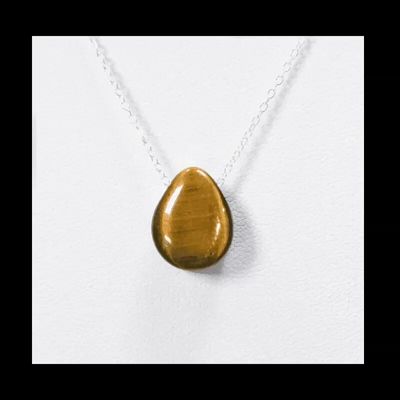Jewelry - 925 Silver Necklaces Pierced Stone Tiger Eye AA 14mm - ARABESK