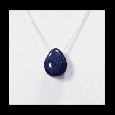 Jewelry - 925 Silver Necklaces Pierced Stone Lapis Lazuli AA 14mm - ARABESK