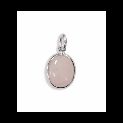 Jewelry - 925 Silver Oval Pendant Rose Quartz AA 13mm - ARABESK