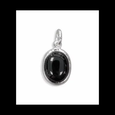 Bijoux - Pendentif Ovale Argent 925 Obsidienne Noire A 13mm - ARABESK
