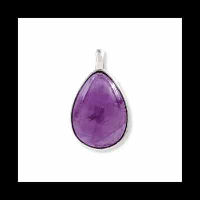 Bijoux - Pendentif Goutte Argent 925 Amethyste AA 23.5mm - ARABESK