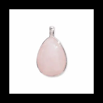 Jewelry - 925 Silver Drop Pendant Rose Quartz AA 23.5mm - ARABESK