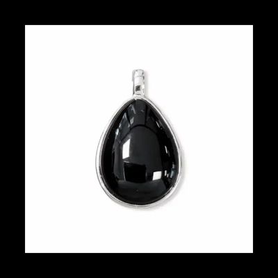 Jewelry - 925 Silver Drop Pendant Black Obsidian AA 23.5mm - ARABESK