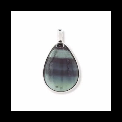 Jewelry - 925 Silver Drop Pendant Fluorite AA 23.5mm - ARABESK